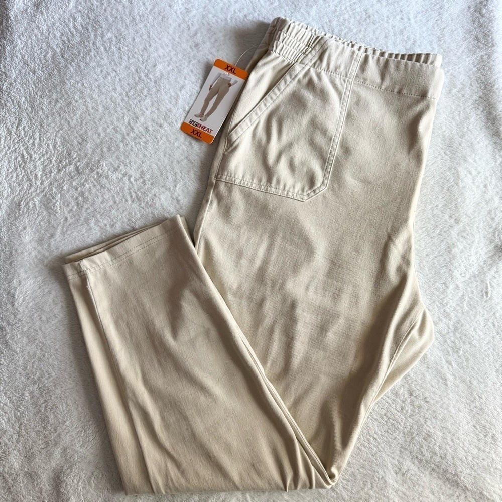 32 Degrees Womens Knit Stretch Elastic Waist Twill Pant